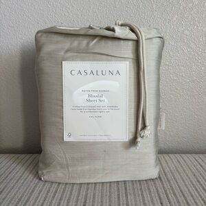 NWT California King 400 Thread Count Bamboo Sheet Set Light Olive Green Casaluna